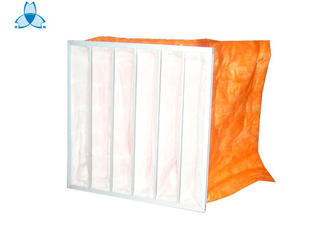 Alta capacità sporca di filtro dell'aria arancio industriale della tasca con la guarnizione della gomma della silice o di EVA 0