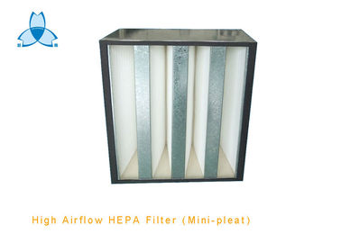 comprare V mini filtro dell'aria della piega delle cellule per l'alta aria del flusso d'aria che tratta unità, 99,97% giù 0,3 um online manufacture
