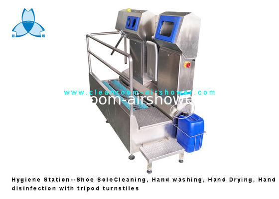 comprare Stazione igienica SS304 per la pulizia delle suole delle scarpe / Lavamani / Disinfezione mani fabbricazione online