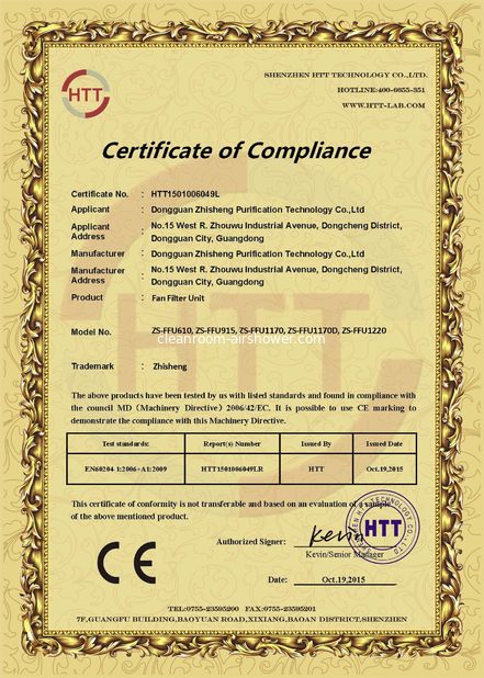 Porcellana Zhisheng Purification Technology Co., Limited Certificazioni